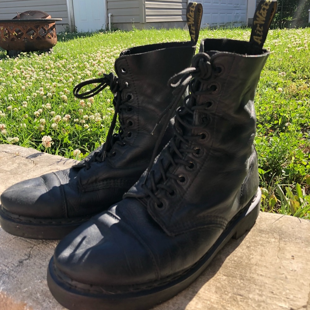 Vintage Doc Marten Boots, Black Leather